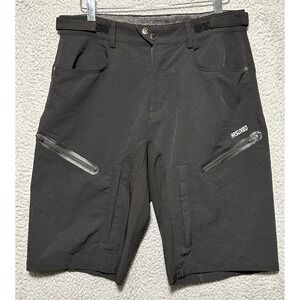 Arsuxeo Cycling Mountain Bike Shorts‎ Mens Small MTB Zip Pockets Stretch Black